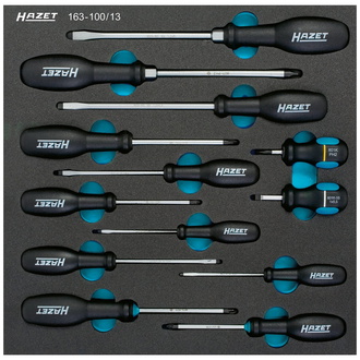 Hazet Schraubendreher Satz, Pozidriv Profil PZ, Kreuzschlitz Profil PH, Schlitz Profil, Anzahl Werkzeuge: 13