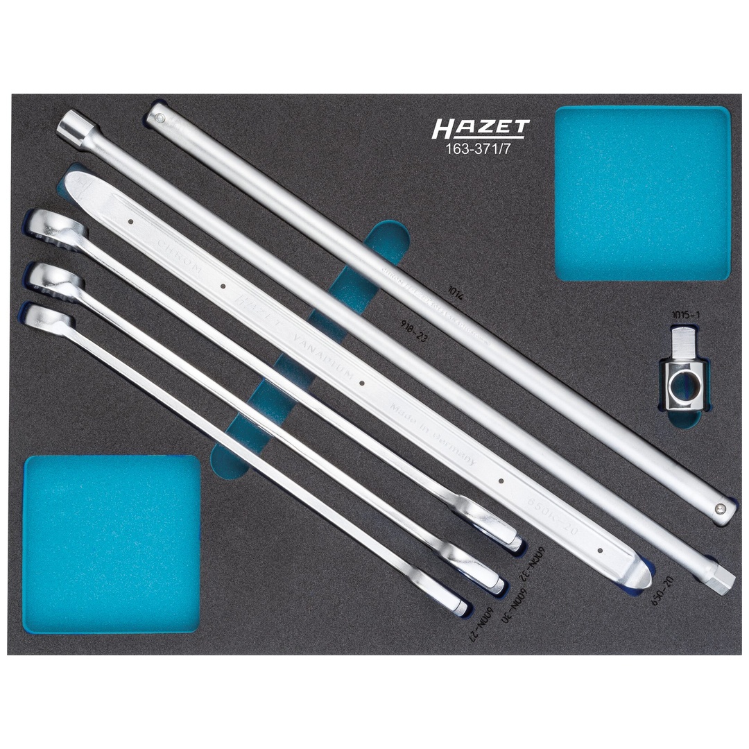 Hazet Werkzeug Satz Außen Doppelsechskant-Tractionsprofil, Außen Sechskant Profil, 1/2 (12,5 mm) Vierkant massiv, 3/4 (20 mm) Vierkant massiv, 7-tlg