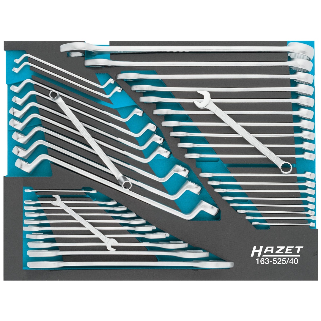 Hazet Schraubenschlüssel Satz Außen Sechskant Profil, Außen Doppelsechskant-Tractionsprofil, 40-tlg., 6 x 7 - 34 x 36