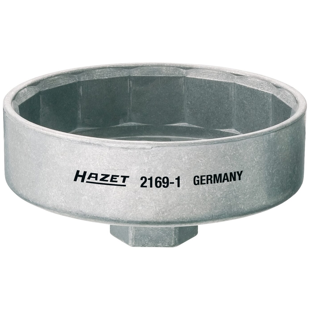 Hazet Ölfilterschlüssel 2169-1, 1/2 (12,5 mm) Vierkant hohl, Außen 15-kant Profil, SW 92 mm