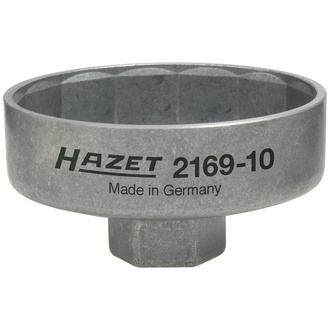 Hazet Ölfilter-Schlüssel, Vierkant hohl 10 mm (3/8"), Außen-14-kant Profil, 82 mm, Art.Nr. 2169-10