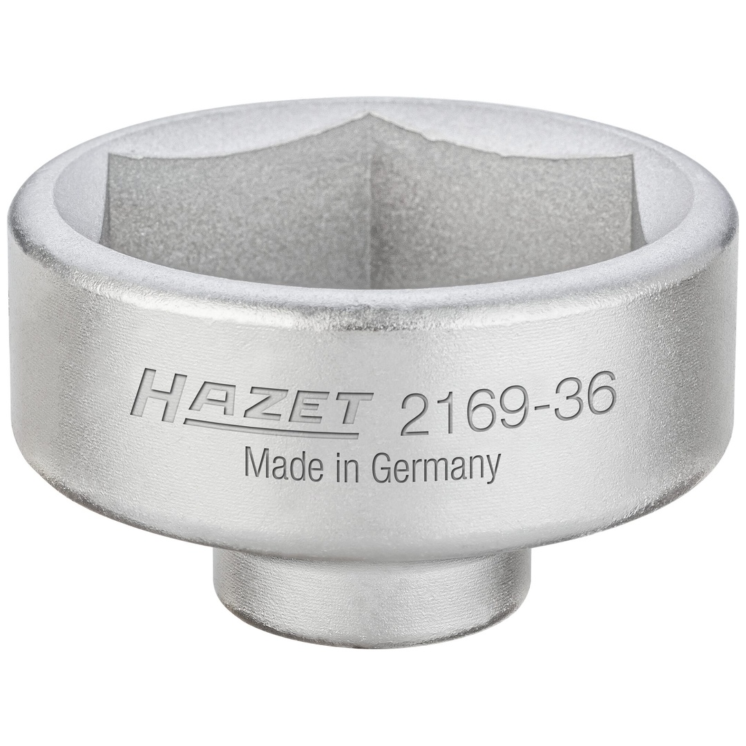 Hazet Ölfilterschlüssel 2169-36, 3/8 (10 mm) Vierkant hohl, Außen Sechskant Profil, SW 36 mm