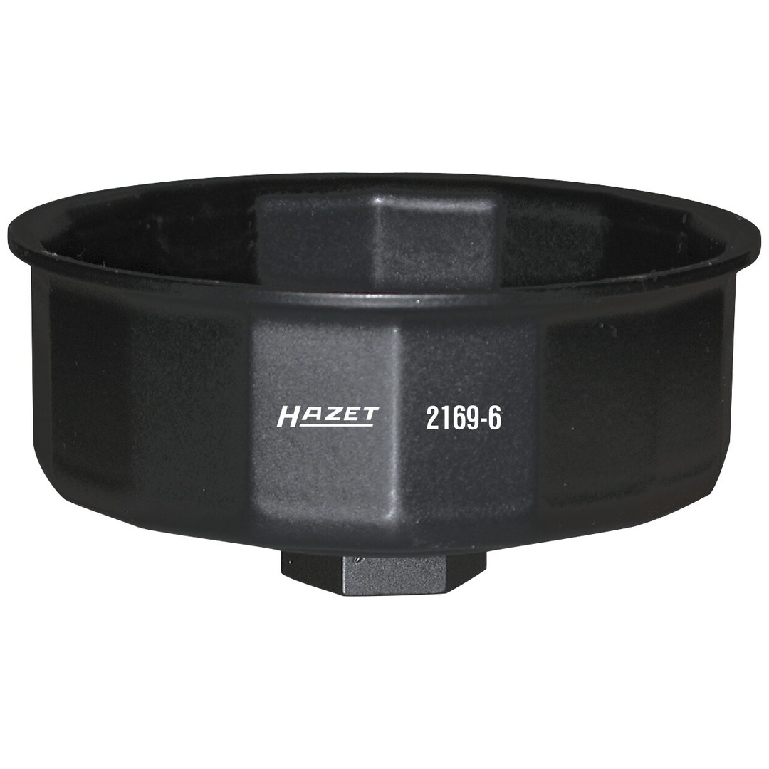 Hazet Ölfilterschlüssel 2169-6, 1/2 (12,5 mm) Vierkant hohl, Außen 16-kant Profil, SW 86 mm
