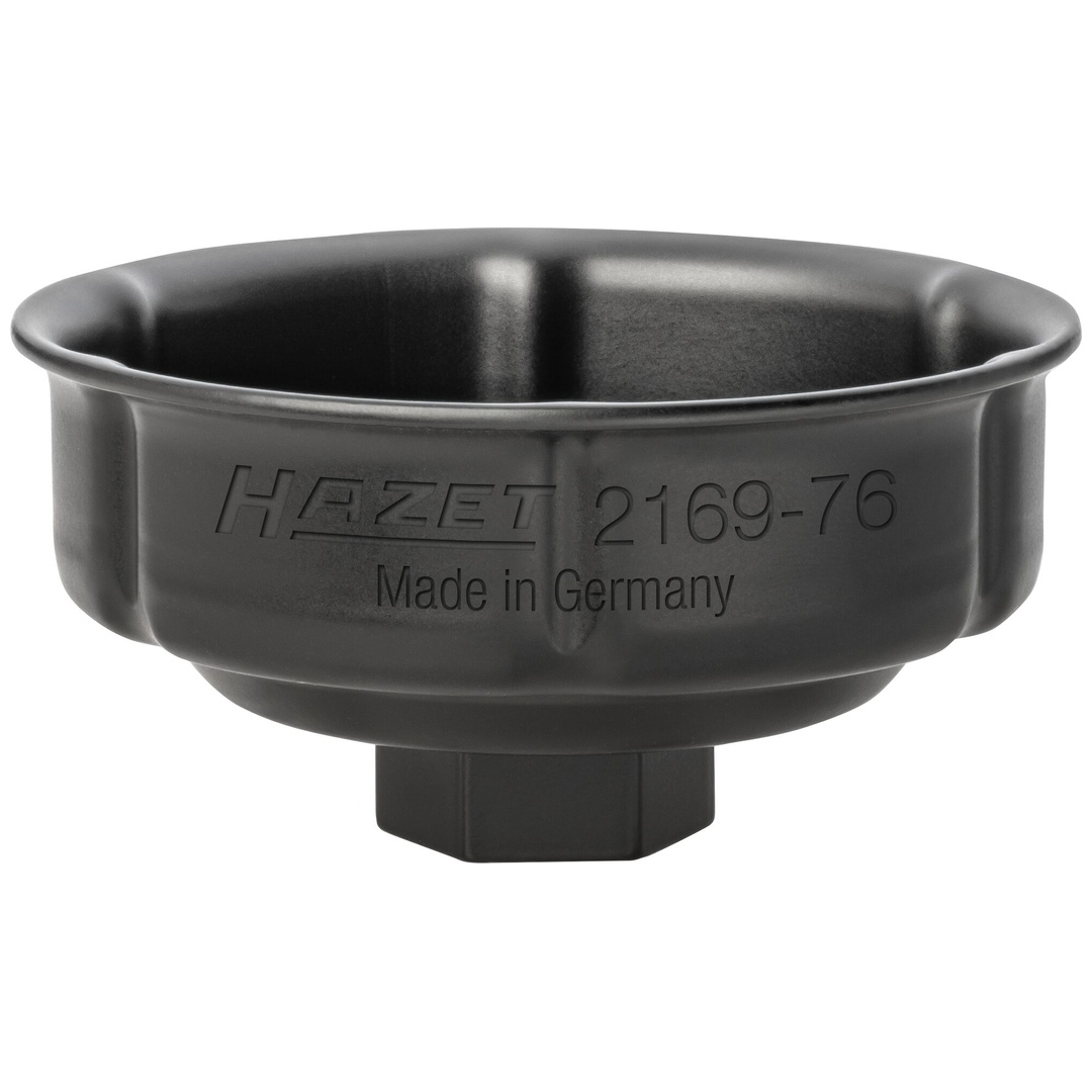 Hazet Ölfilterschlüssel 2169-76, 1/2 (12,5 mm) Vierkant hohl, Rillenprofil, SW 76 mm