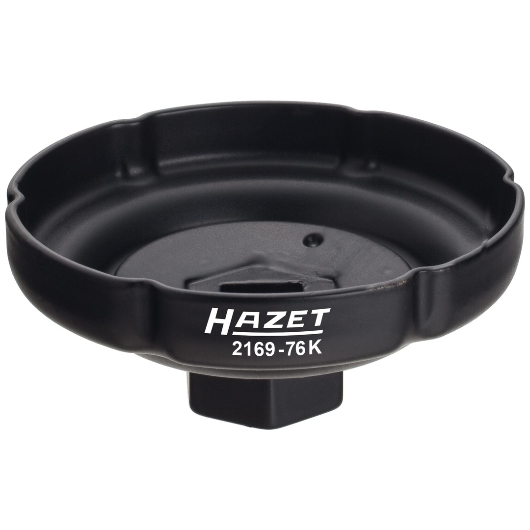 Hazet Ölfilterschlüssel 2169-76K, 1/2 (12,5 mm) Vierkant hohl, Rillenprofil, SW 76 mm