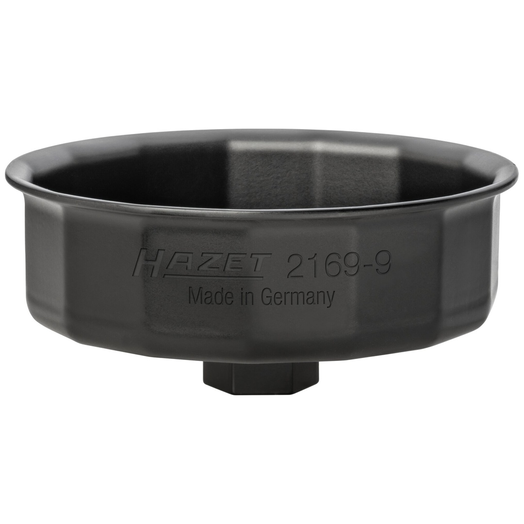 Hazet Ölfilterschlüssel 2169-9, 24 mm Außen-Sechskant, 1/2 (12,5 mm) Vierkant hohl, Außen 15-kant Profil, SW 105 mm