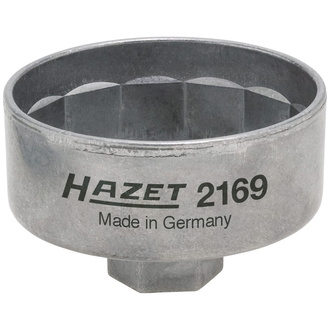 Hazet Ölfilter-Schlüssel, Vierkant hohl 10 mm (3/8"), Außen-14-kant Profil, 82 mm, Art.Nr. 2169