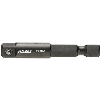 Hazet Adapter, Sechskant massiv 6,3 (1/4"), Vierkant massiv 6,3 mm (1/4"), 50 mm lang