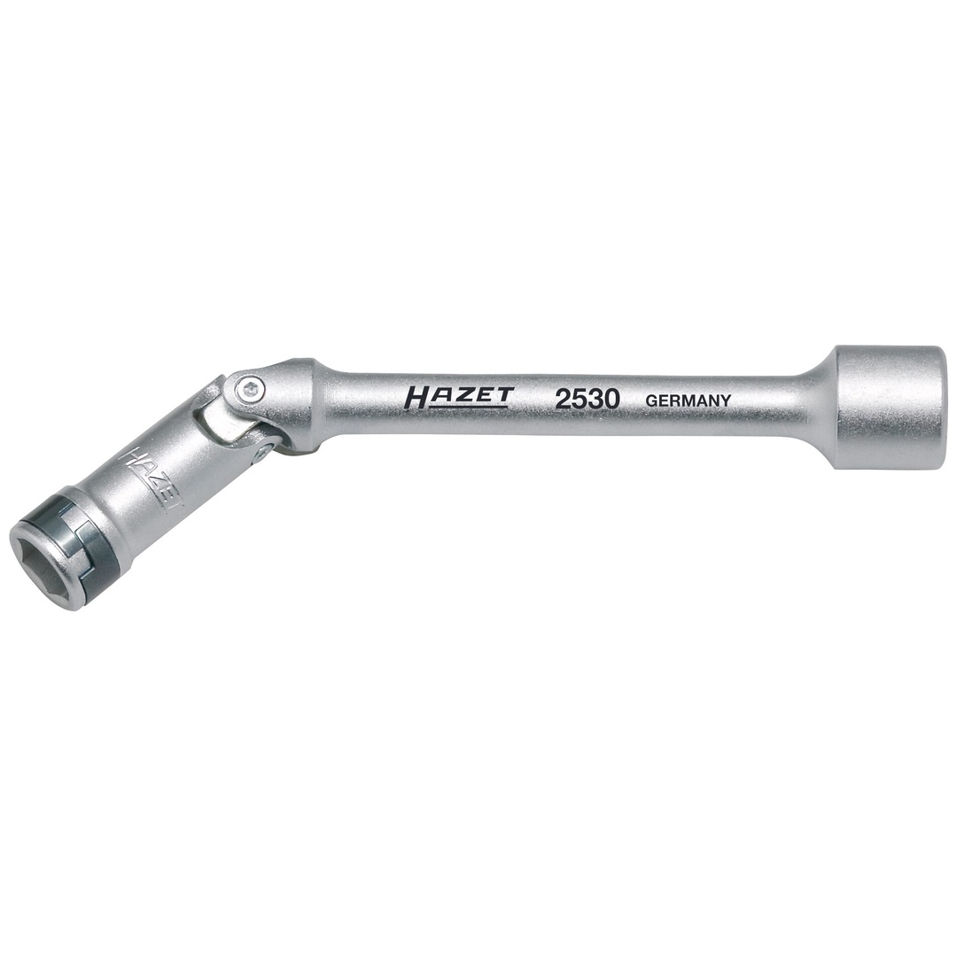 Hazet Glühkerzen Steckschlüssel 2530, 3/8 (10 mm) Vierkant hohl, Außen Sechskant-Tractionsprofil, SW 10 mm