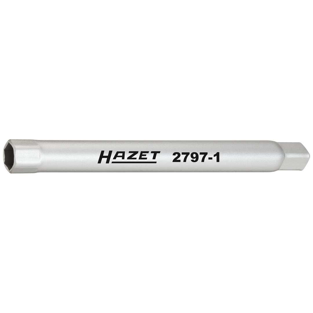 Hazet Stoßfänger Rohr-Steckschlüssel 2797-1, 1/4 (6,3 mm) Vierkant hohl, Außen Sechskant Profil, SW 10 mm
