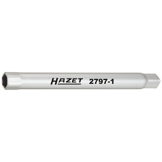 Hazet Stoßfänger Rohr-Steckschlüssel, Vierkant hohl 6,3 mm (1/4"), Außen-Sechskant Profil, 10 mm