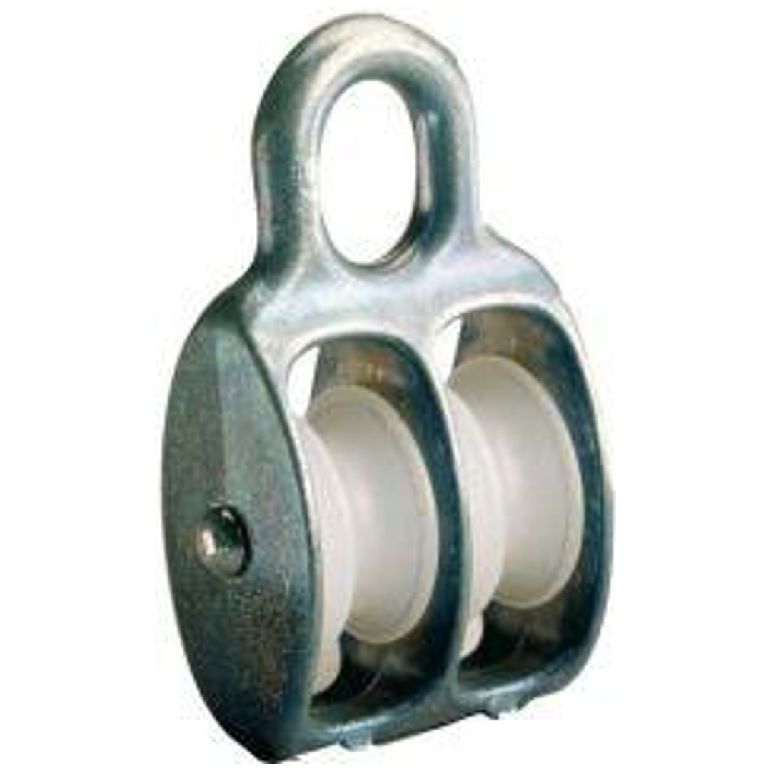 PÖSAMO Blockrolle doppelt galZn f. Seil-Ø b. 8,0mm