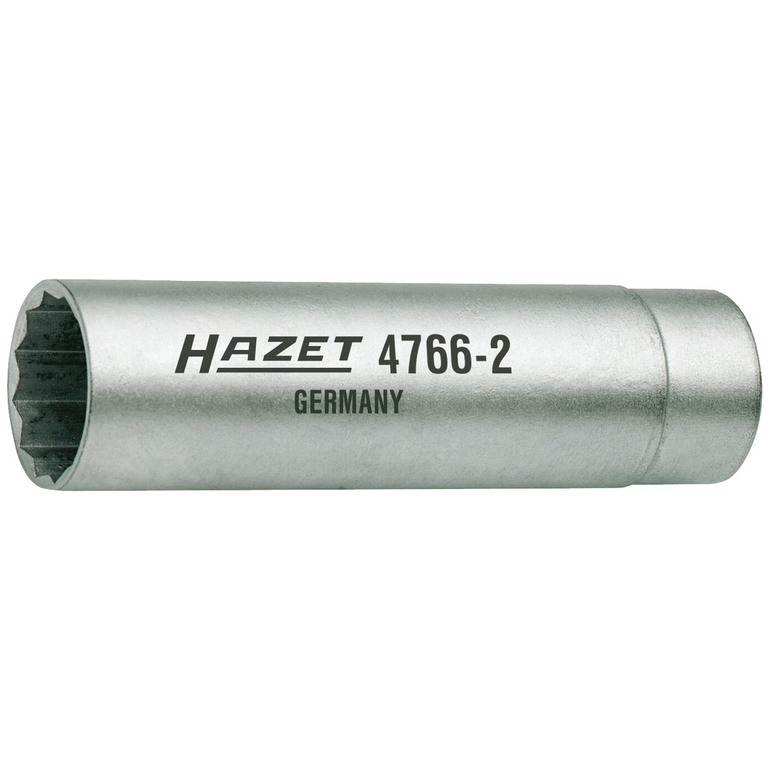Hazet Zündkerzen Schlüssel 4766-2, 3/8 (10 mm) Vierkant hohl, Außen Doppelsechskant Profil, SW 14 mm
