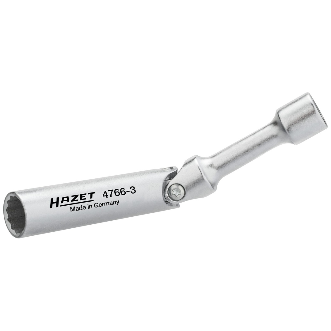 Hazet Zündkerzen Schlüssel 4766-3, 3/8 (10 mm) Vierkant hohl, Außen Doppelsechskant Profil, SW 14 mm