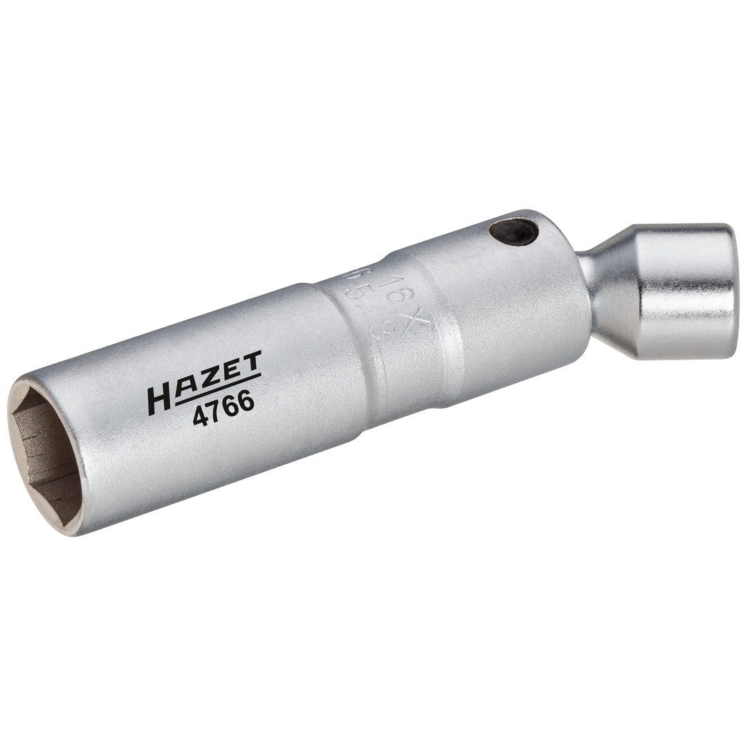 Hazet Zündkerzen Schlüssel 4766, 3/8 (10 mm) Vierkant hohl, Außen Sechskant Profil, SW 16 mm, 5/8