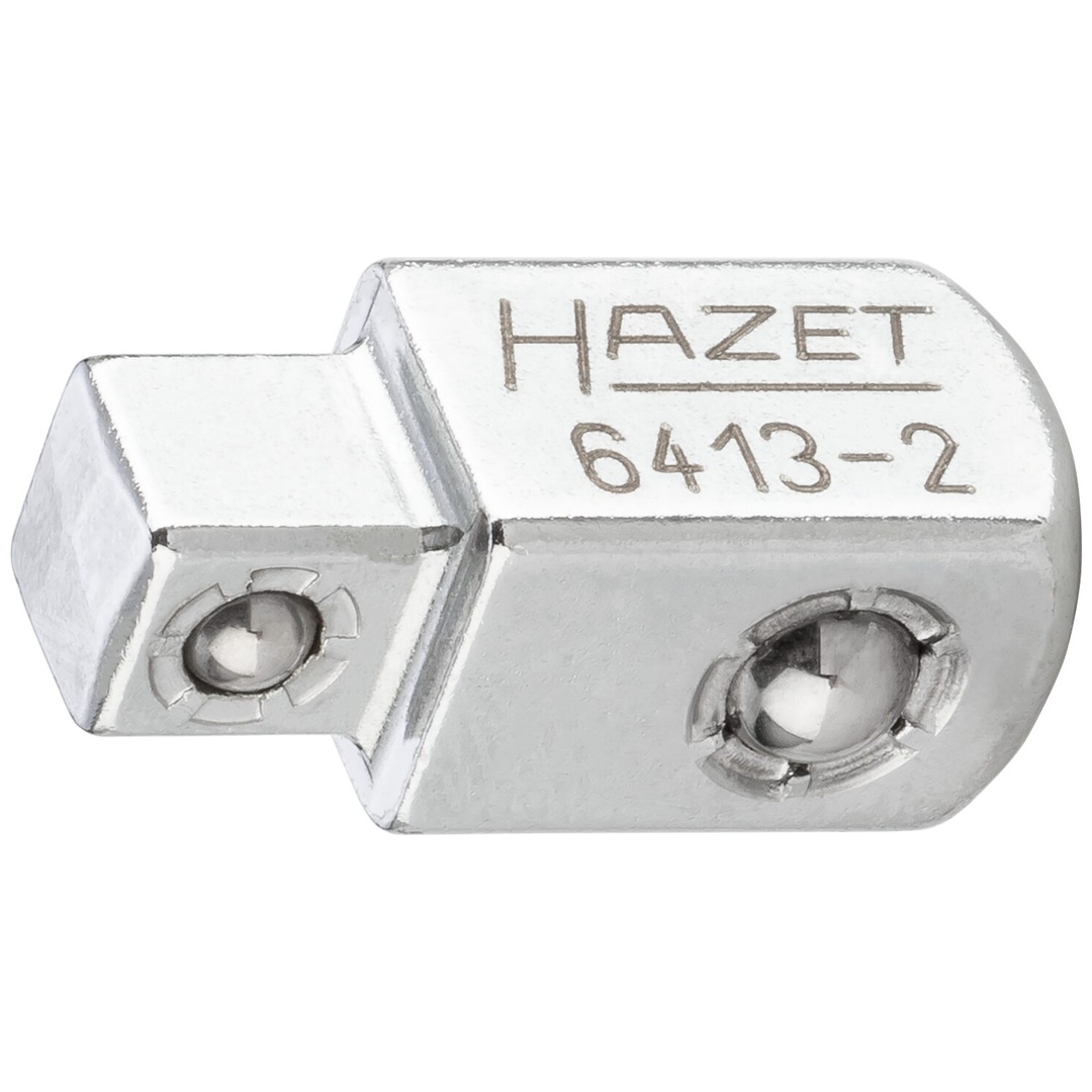 Hazet Durchsteckvierkant 6413-2, 3/8 (10 mm) Vierkant massiv, 1/4 (6,3 mm) Vierkant massiv, Länge 22 mm