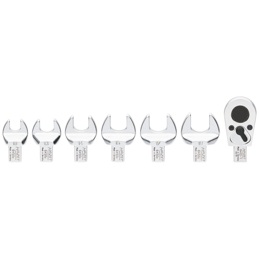 Hazet Einsteckwerkzeug Satz 6450C/7, 9 x 12 mm Einsteck-Vierkant massiv, Außen Sechskant Profil, 3/8 (10 mm) Vierkant massiv, 7-tlg., 10, 13, 14, 15,