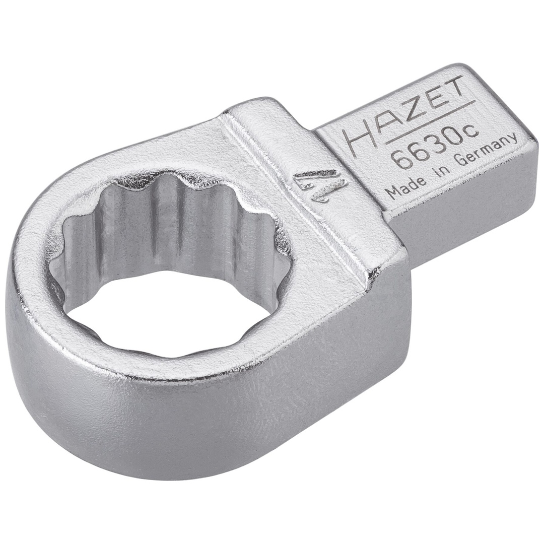 Hazet Einsteck-Ringschlüssel 9 x 12 mm Einsteck-Vierkant massiv, Außen Doppelsechskant-Tractionsprofil, SW 17 mm