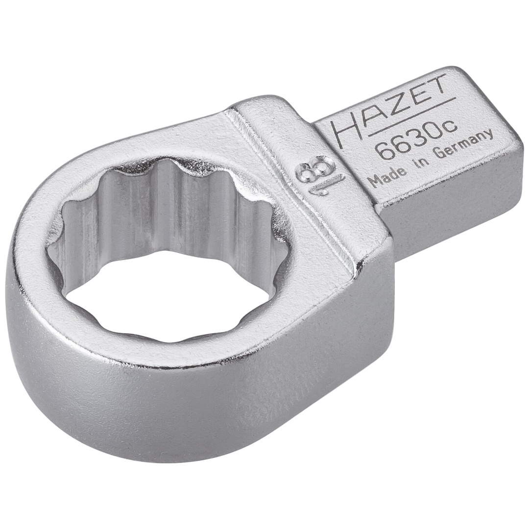 Hazet Einsteck-Ringschlüssel 9 x 12 mm Einsteck-Vierkant massiv, Außen Doppelsechskant-Tractionsprofil, SW 18 mm