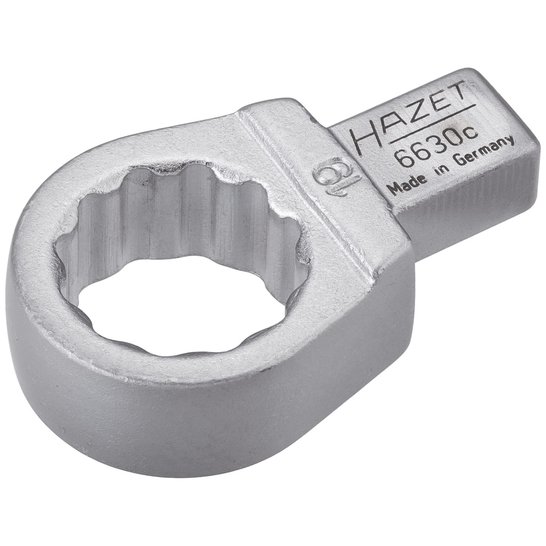 Hazet Einsteck-Ringschlüssel 9 x 12 mm Einsteck-Vierkant massiv, Außen Doppelsechskant-Tractionsprofil, SW 19 mm