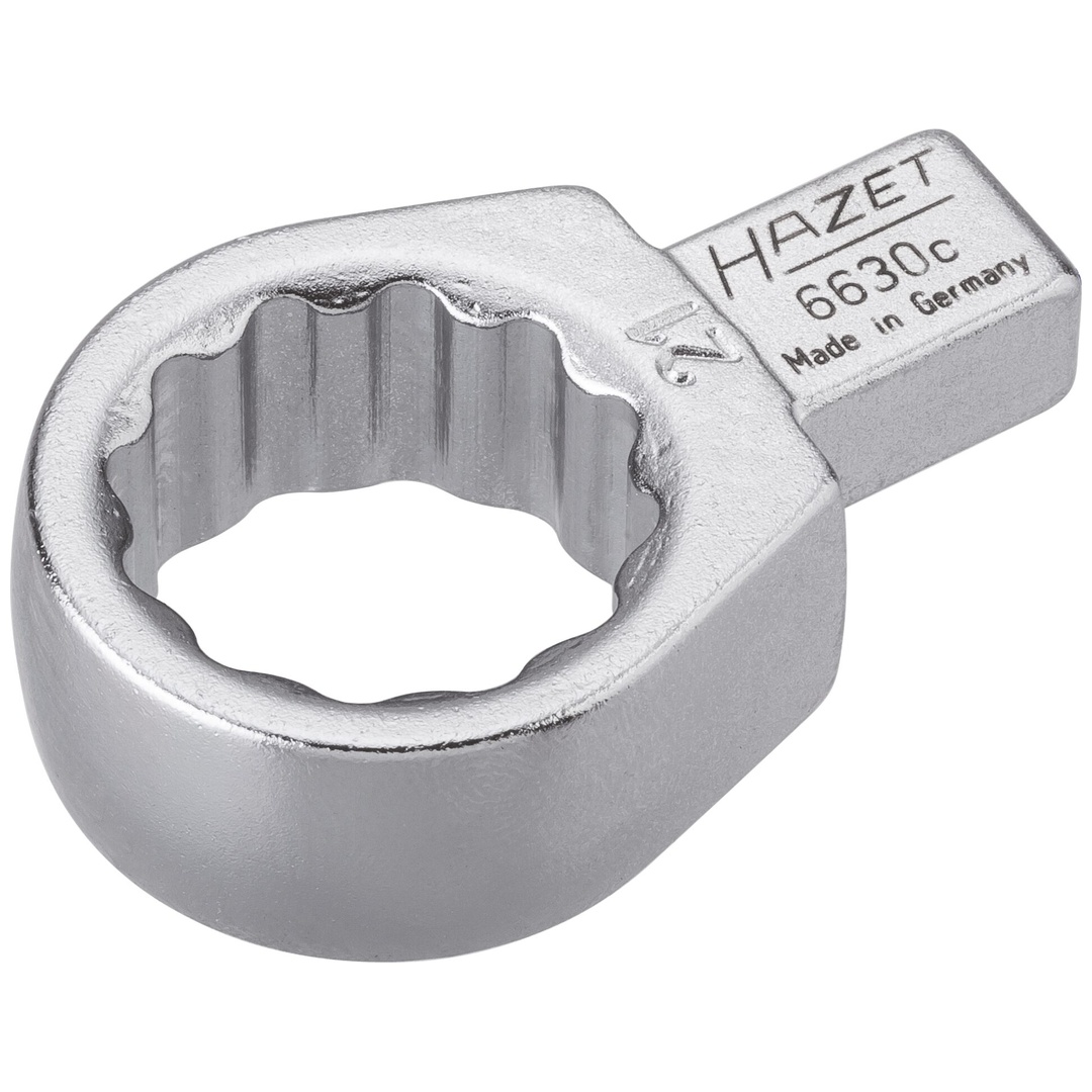 Hazet Einsteck-Ringschlüssel 9 x 12 mm Einsteck-Vierkant massiv, Außen Doppelsechskant-Tractionsprofil, SW 21 mm