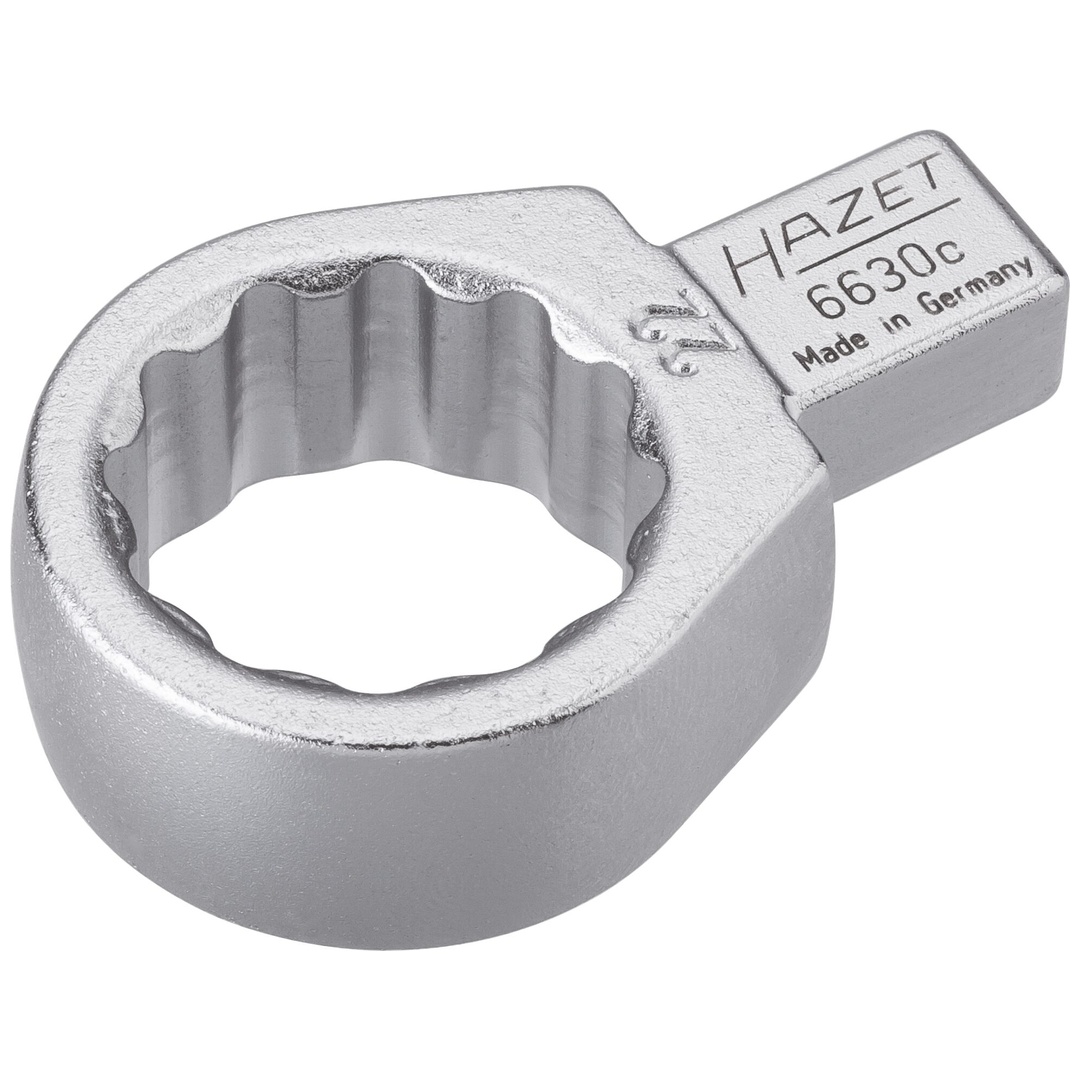 Hazet Einsteck-Ringschlüssel 9 x 12 mm Einsteck-Vierkant massiv, Außen Doppelsechskant-Tractionsprofil, SW 22 mm