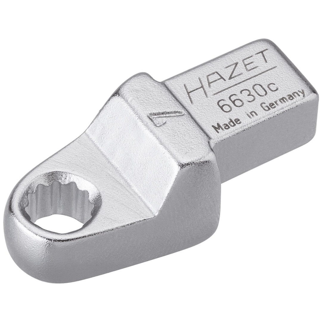 Hazet Einsteck-Ringschlüssel 9 x 12 mm Einsteck-Vierkant massiv, Außen Doppelsechskant-Tractionsprofil, SW 7 mm
