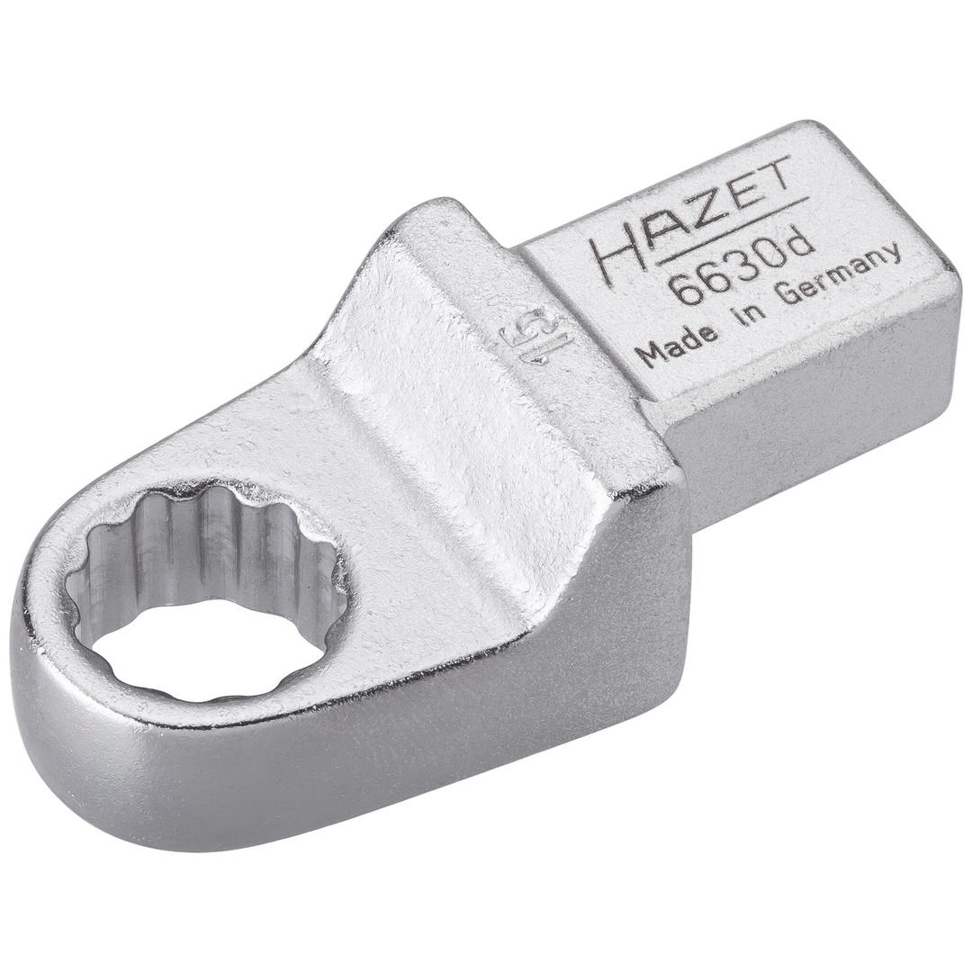 Hazet Einsteck-Ringschlüssel 14 x 18 mm Einsteck-Vierkant massiv, Außen Doppelsechskant-Tractionsprofil, SW 15 mm