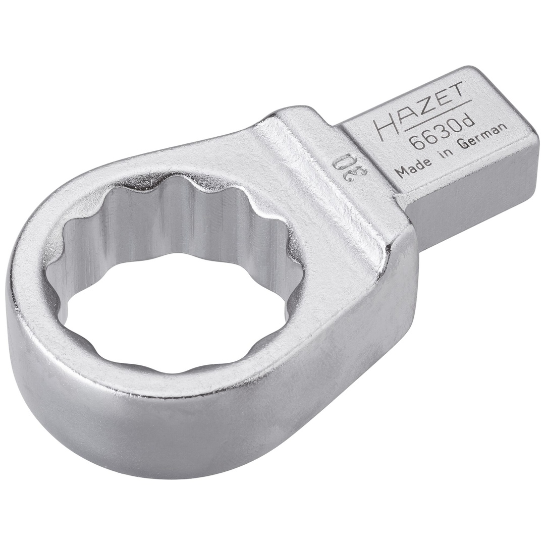 Hazet Einsteck-Ringschlüssel 14 x 18 mm Einsteck-Vierkant massiv, Außen Doppelsechskant-Tractionsprofil, SW 30 mm
