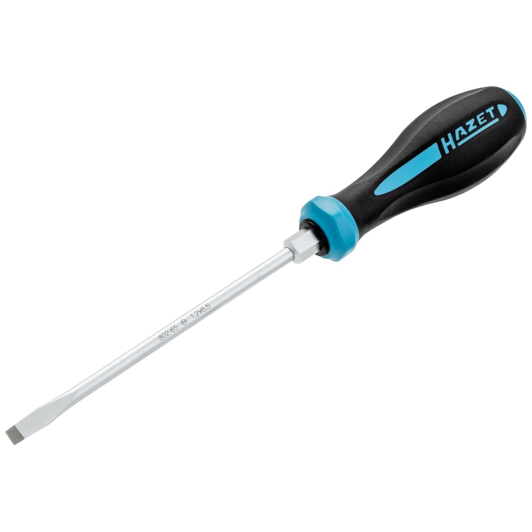 Hazet Schraubendreher HEXAnamic 802-65, Schlitz Profil, SW 1,2 x 6,5 mm