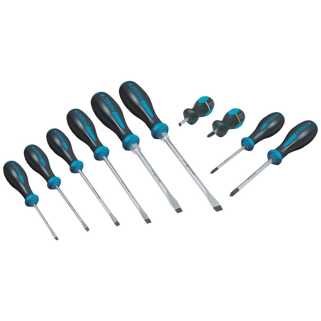 Hazet Schraubendreher Satz HEXAnamic 802/10, Schlitz Profil, Kreuzschlitz Profil PH, 10-tlg., 0,6 x 3,5 - 1,6 x 10, PH1 - PH2