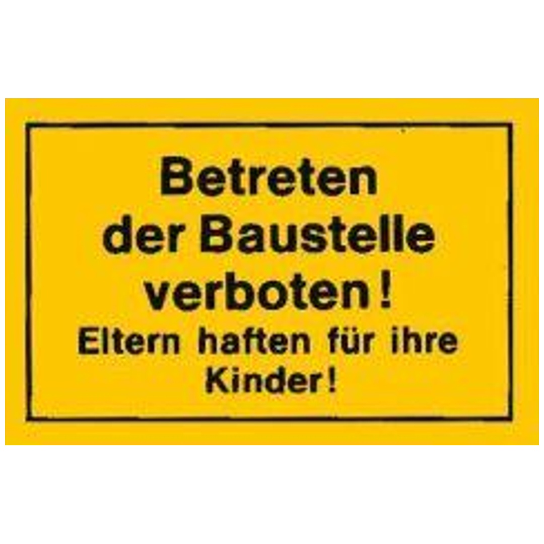 Verbotsschild Betreten der Baustelle verboten, Größe 300 x 200 mm