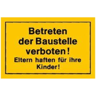 Verbotsschild "Betreten der Baustelle verboten", Größe 250 x 150 mm