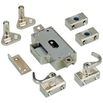 Hettich MB-Drehstangenschloss-Set, D 25 mm, rechts, 77883, zum Anschrauben, vernickelt