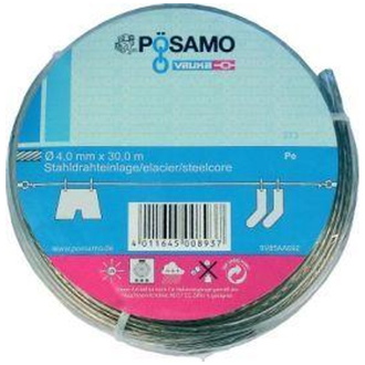 PÖSAMO Drahtseil-Universalleine PVC-umm. 4 mm x 30 m