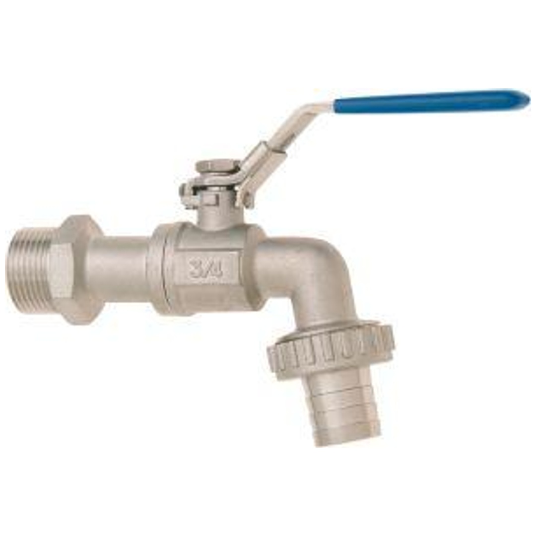 Karasto Kugelauslaufventil 3/4 - 13mm Cr-Stahl mit blauem Griff GEKA