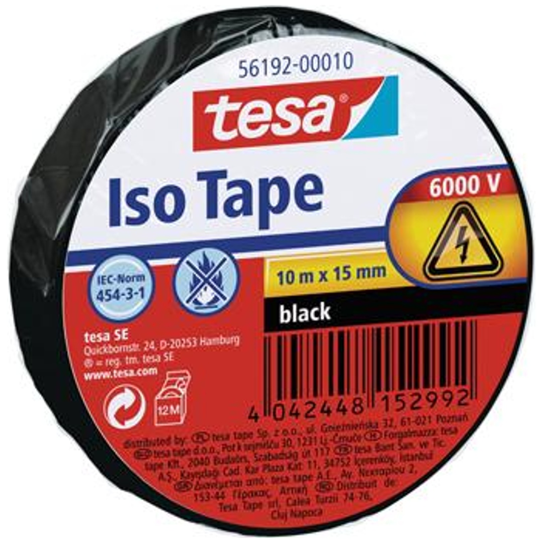 Tesa Isolierband schwarz 10 m x 15 mm