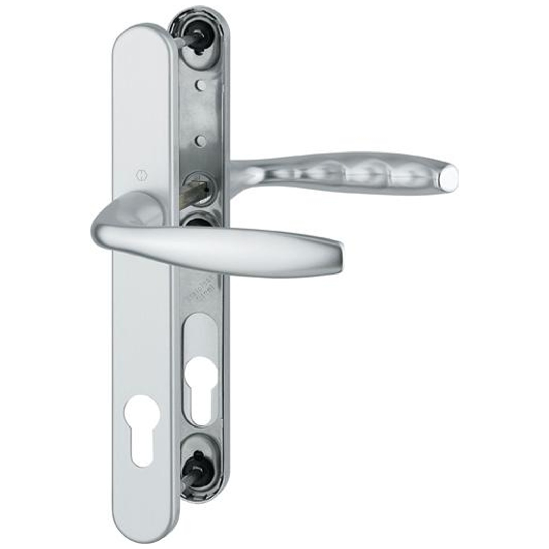 Hoppe PT-Drückergarnitur, PZ, E92, VK8, 67-72, RH8, ALU1810/3346, New York, rd, mit Langsch., F9