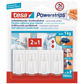 Tesa Powerstrips Gardinenhakenweiß