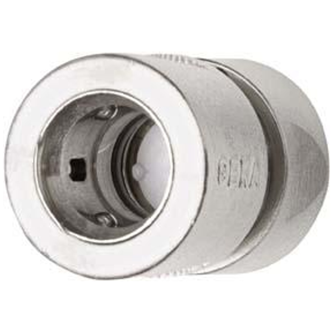 Karasto Schlauchstück 3/4 - 19mm MS Ni m. Wasserstopp GEKA plus Stecksystem
