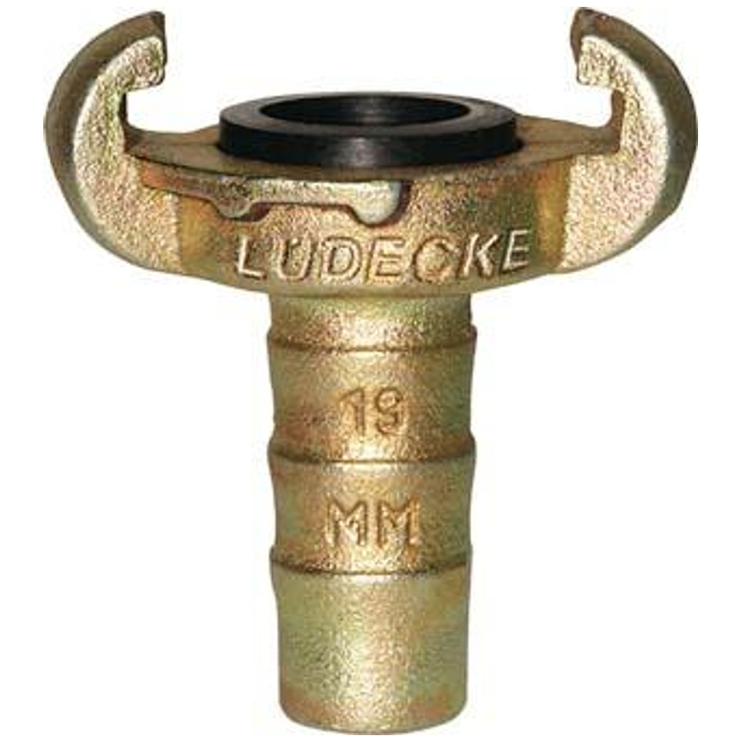 Lüdecke Klauen-Schlauchkupplung DIN 3489, Temperguss, Tülle 13mm, 1/2