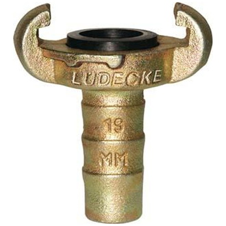 Lüdecke Klauen-Schlauchkupplung DIN 3489, Temperguss, Tülle 19mm, 3/4"