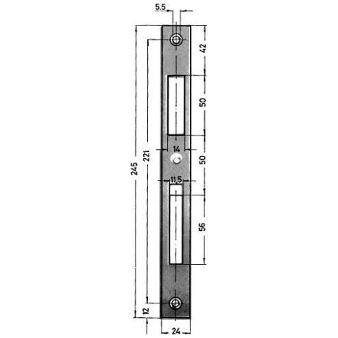 KFV Schließblech Nr 0129-02-24/245X24X2 mm verz