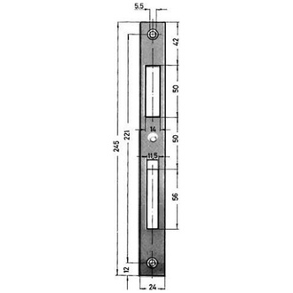 KFV Schließblech Nr 0129-02-24/245X24X2 mm verz