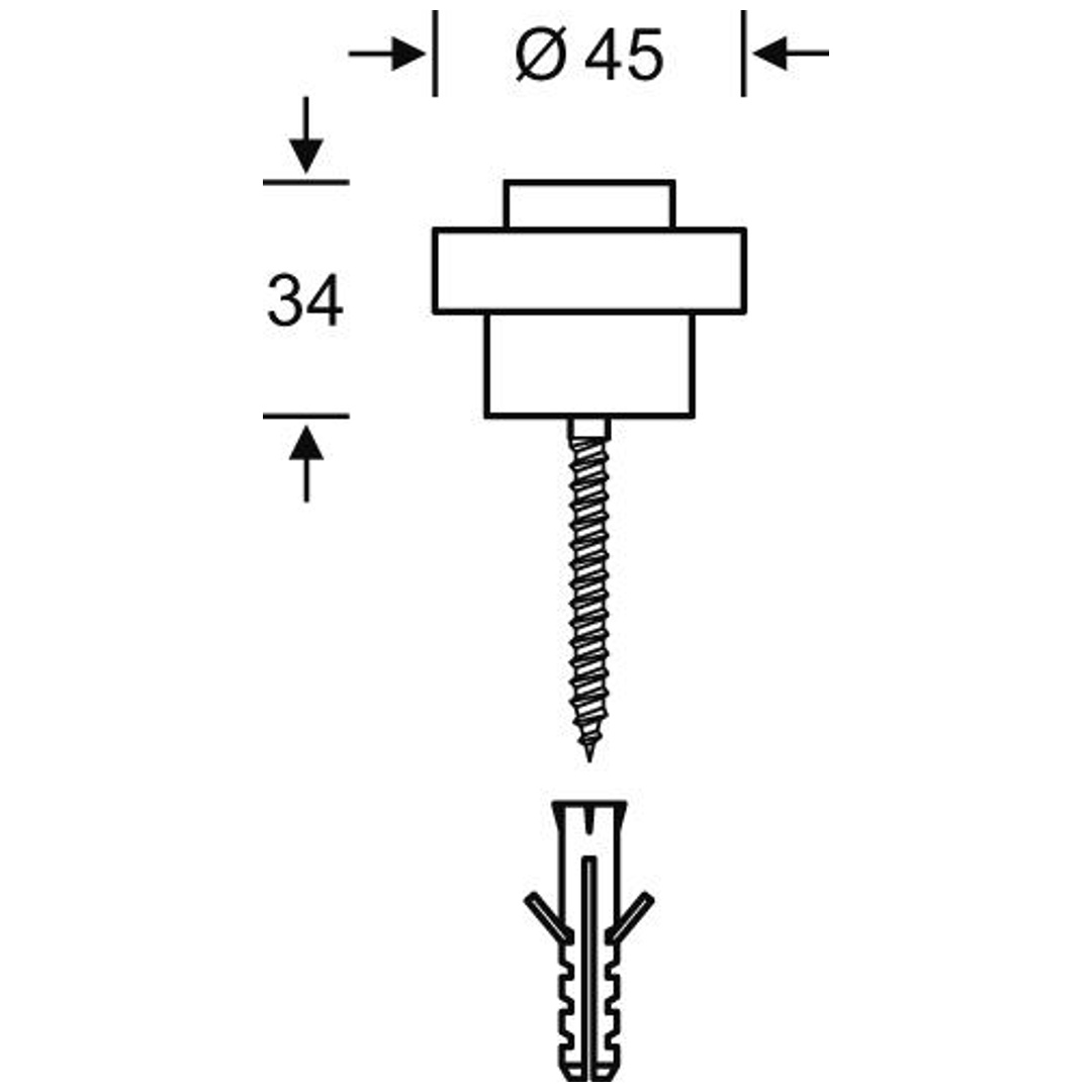 FSB OB-TürstoppEdelstahl, mit Gummip.ring, Edelstahl, Mod. 3881, matt edelstahl