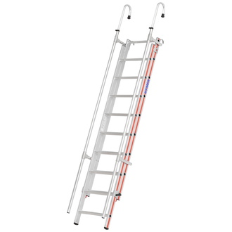 Hymer Einhänge-Schiebeleiter, 2x8 Sprossen, Länge eingef. 2,23 m / ausgef. 3,22 m