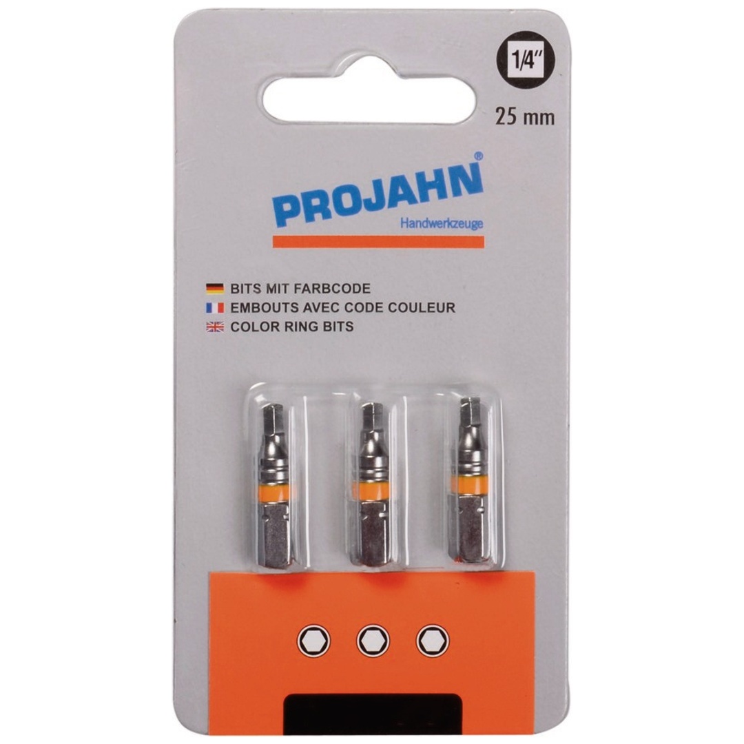Projahn 1/4 markierter Bit Innen-6kant 3 mm 3er Pack L25 mm