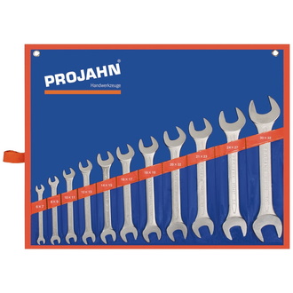 Projahn Doppelgabelschlüssel Set 11-tlg. 6 x 7 - 8 x 9 - 10 x 11 - 12 x 13 - 14 x 15 - 16 x 17 - 18 x 19 - 20 x 22 - 21 x 23 - 24 x 27 - 30 x 32 mm