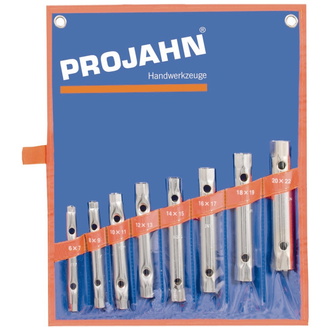 Projahn Rohrsteckschlüssel Satz 10 teilig 6 x 7 - 8 x 9 - 10 x 11 - 12 x 13 - 14 x 15 - 16 x 17 - 18 x 19 - 20 x 22 mm Drehstift 146 mm (Art. 260001 f