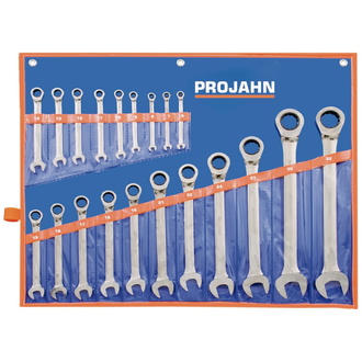 Projahn GearTech Schlüssel Satz Rolltasche 20-tlg., klassik 6 - 7 - 8 - 9 - 10 - 11 - 12 - 13 - 14 - 15 - 16 - 17 - 18 - 19 - 21 - 22 - 24 - 27 - 30 -